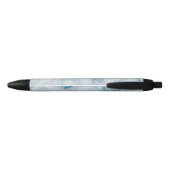 Marble Blue Texture Background Zwarte Inkt Pen (Achterkant)