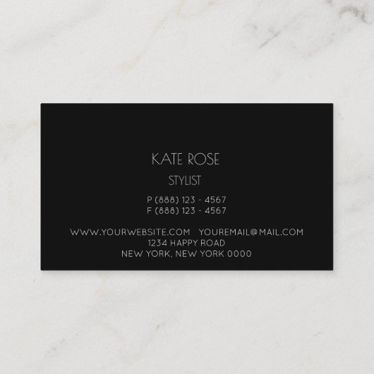 Marble Blush Black Silver Gold Abstract Roos Roze Visitekaartje (Achterkant)