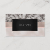 Marble Blush Black Silver Gold Abstract Roos Roze Visitekaartje (Voorkant)