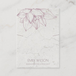 MARBLE BLUSH PINK LOTUS SIMPLE KETTING DISPLAY VISITEKAARTJE