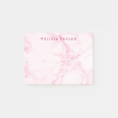 Marble blush roze name monogram post-it® notes (Voorkant)