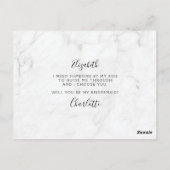 Marble Blush Script Bridesmaid proposal Kaart (Achterkant)
