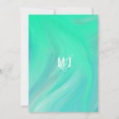 Marble Bold Mint Green Typography Wedding Kaart (Achterkant)