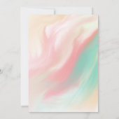 Marble Bold Pink Blauwgroen Peach Typography Weddi Kaart (Achterkant)