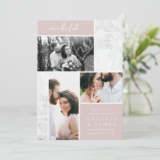 MARBLE BOXES BEWAREN DE DATUM SAVE THE DATE (Staand voorkant)