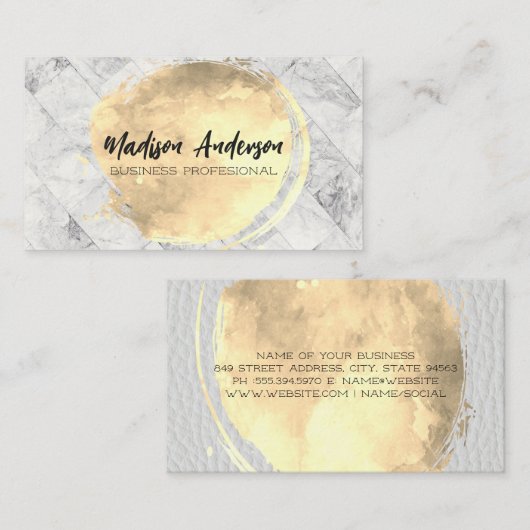 Marble Bricks | Goudborstel Visitekaartje (Voorkant / Achterkant)