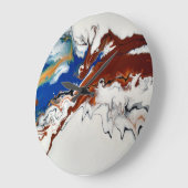 Marble Brown Blue Fluid Abstracte Art Wall klok (Hoek)