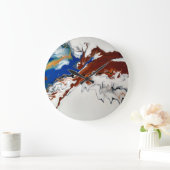 Marble Brown Blue Fluid Abstracte Art Wall klok (Huis)