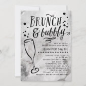 Marble Brunch en Bubble Bridal Shower Invitation Kaart (Voorkant)