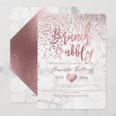 Marble Brunch N Bubble/Faux Roos Gold Confetti Kaart (Voorkant / Achterkant)