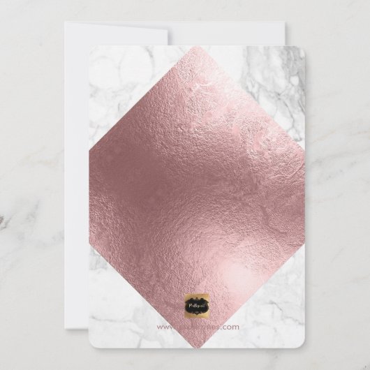Marble Brunch N Bubble/Faux Roos Gold Confetti Kaart (Achterkant)