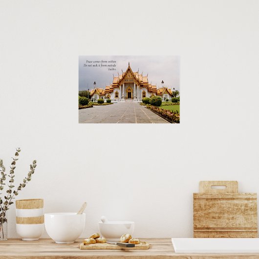 Marble Buddhist Temple of Gold with Peace Poster (Keuken)