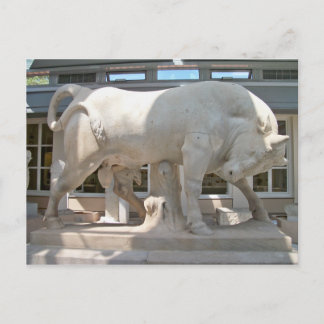 Marble Bull op een briefkaart met hoge voetafdruk