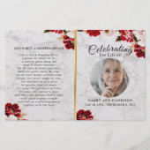Marble Burgundy Blush Celebration of Life Programm (Voorkant)
