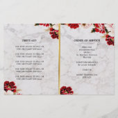 Marble Burgundy Blush Celebration of Life Programm (Achterkant)