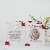 Marble Burgundy Blush Celebration of Life Programm (Staand voorkant)
