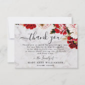 Marble Burgundy Blush Funeral Food Hartelijk dank Bedankkaart (Voorkant)