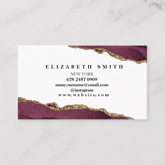 Marble Burgundy Visitekaartje (Achterkant)