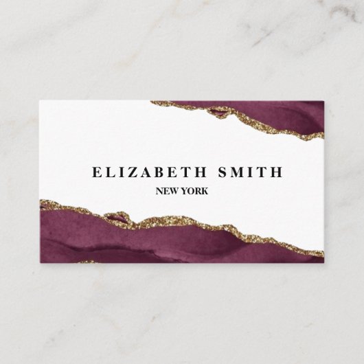 Marble Burgundy Visitekaartje (Voorkant)
