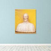 Marble bust of Giovanni Chellini Canvas Afdruk (Insitu (Houten vloer))
