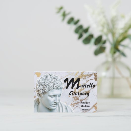 Marble Bust op Marmer en Gold Background Visitekaartje (Staand voorkant)