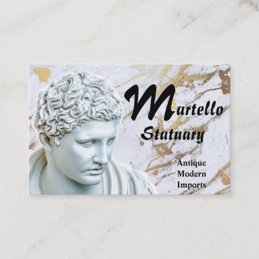 Marble Bust op Marmer en Gold Background Visitekaartje (Voorkant)