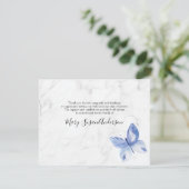 Marble Butterfly Funeral Memorial Bedankkaart (Staand voorkant)