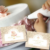 Marble Cake Bakery Chef Ivoor Blush Gold Visitekaartje