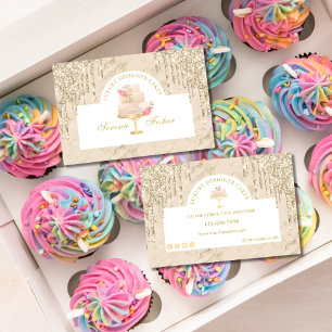 Marble Cake Bakery Chef Ivoor Blush Gold Visitekaartje
