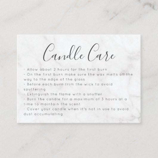Marble Candle Care Share the Love Insert Kaart Contactkaartje (Voorkant)