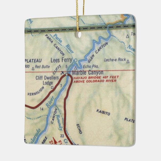 Marble Canyon AZ  Map Keramisch Ornament (Links)