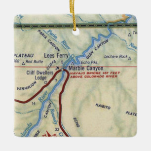 Marble Canyon AZ  Map Keramisch Ornament