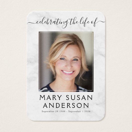 Marble Cardinaal Photo Memorial Prayer Kaart (Voorkant)