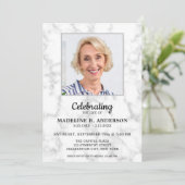 Marble Celebration of Life Memorial Photo Funeral Kaart (Staand voorkant)