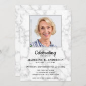 Marble Celebration of Life Memorial Photo Funeral Kaart (Voorkant / Achterkant)