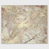Marble Champaigne Gold Grey Roos Metal Stroke Cadeaupapier (Vlak)