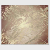 Marble Champaigne Gold Grey Roos Metal Strokes Cadeaupapier (Vlak)