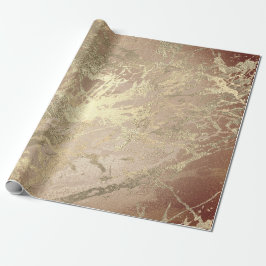 Marble Champaigne Gold Grey Roos Metal Strokes Cadeaupapier