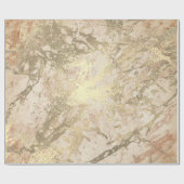 Marble Champaigne Gold Peach Blush Metal Strokes Cadeaupapier (Vlak)