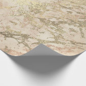 Marble Champaigne Gold Peach Blush Metal Strokes Cadeaupapier (Hoek)