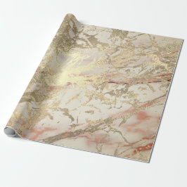 Marble Champaigne Gold Sepia Blush Metal Strokes Cadeaupapier