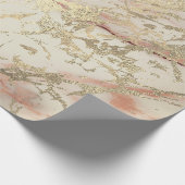 Marble Champaigne Gold Sepia Blush Metal Strokes Cadeaupapier (Hoek)