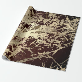 Marble Champaigne Gold Sepia Burguny Metal Strokes Cadeaupapier