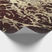 Marble Champaigne Gold Sepia Burguny Metal Strokes Cadeaupapier (Hoek)