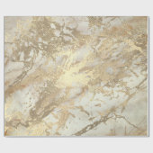 Marble Champaigne Gold Sepia Cream Metal Strokes Cadeaupapier (Vlak)