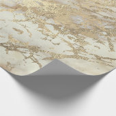 Marble Champaigne Gold Sepia Cream Metal Strokes Cadeaupapier (Hoek)