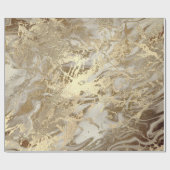 Marble Champaigne Gold Sepia Honey Metal Strokes Cadeaupapier (Vlak)