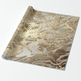 Marble Champaigne Gold Sepia Honey Metal Strokes Cadeaupapier