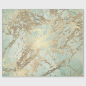 Marble Champaigne Gold Sepia Mint Metal Strokes Cadeaupapier (Vlak)