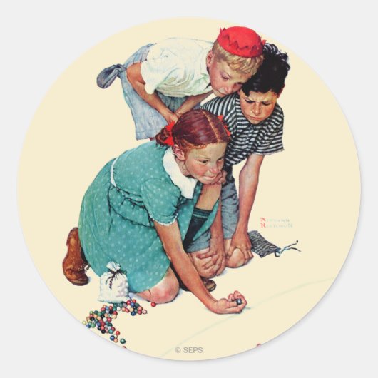 Marble Champion Ronde Sticker (Voorkant)